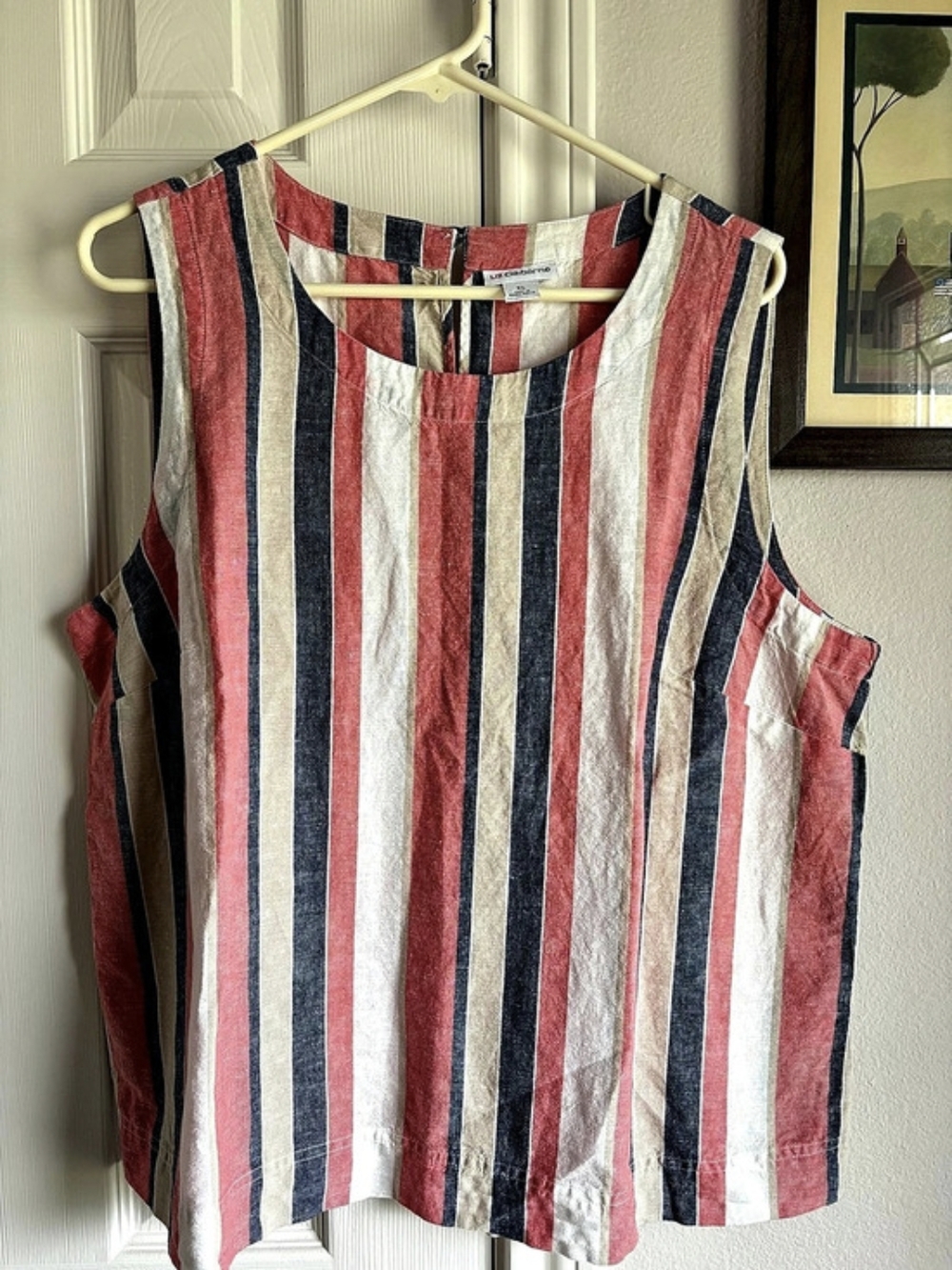 Liz Claiborne Striped Tank Top in Red & Blue